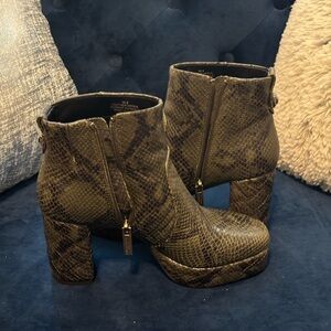 Kurt Geiger Snake Print Ankle Boots